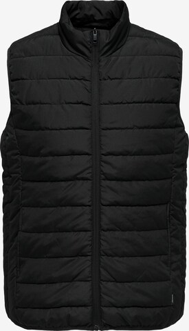 Gilet 'BRON' di Only & Sons in nero: frontale