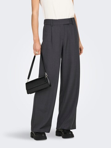 ONLY Wide Leg Hose 'ONLLinda' in Grau: Vorderseite