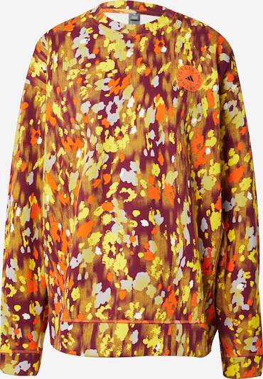 ADIDAS BY STELLA MCCARTNEY Sportiska tipa džemperis 'Floral Print', krāsa - citronkrāsas / vīnsarkans / oranžsarkans / balts, Preces skats