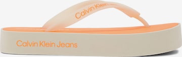 Calvin Klein Jeans T-Bar Sandals in Beige