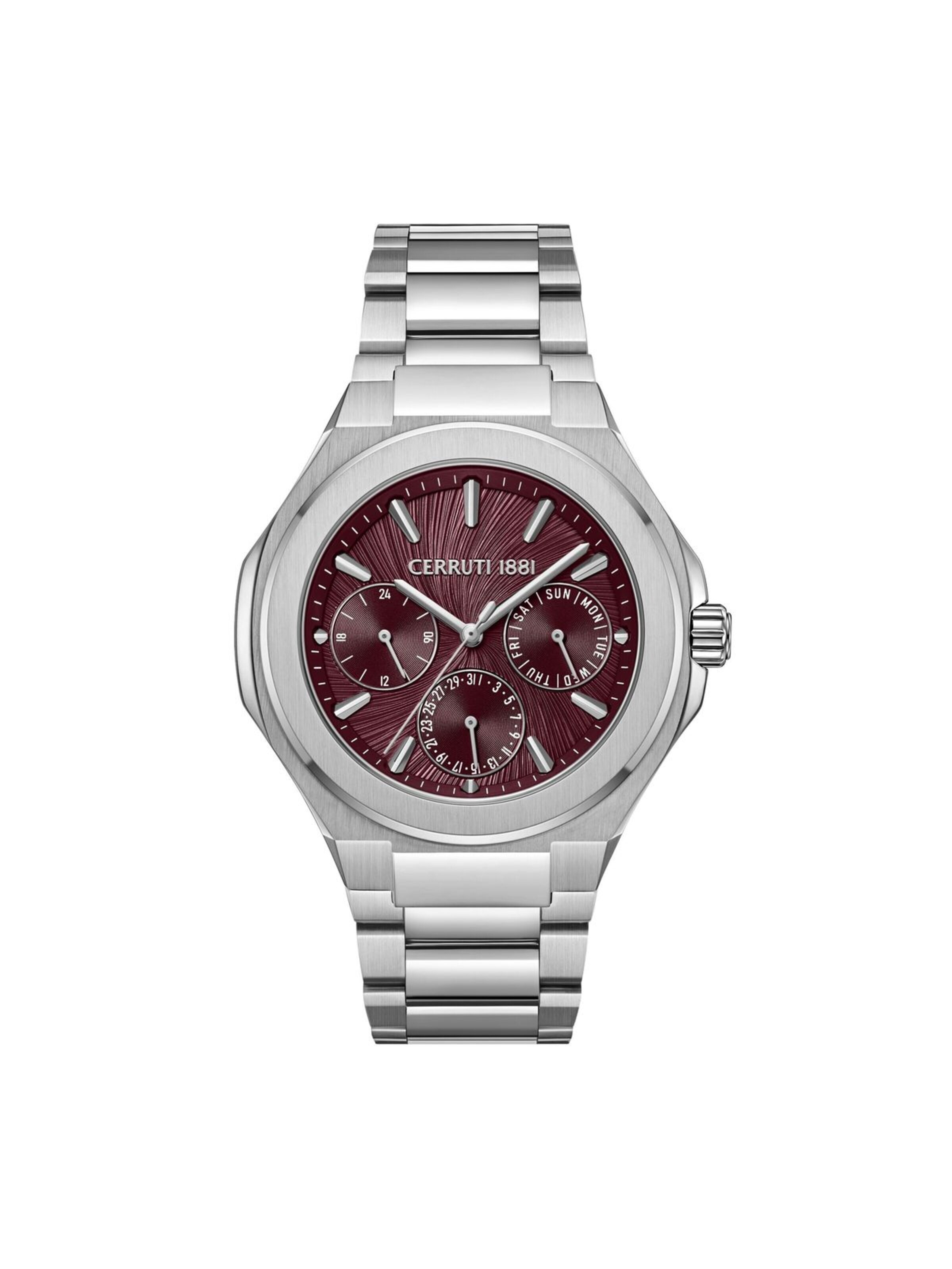 CERRUTI 1881 Analogové hodinky 'Function watch Lucardo Slim' – stříbrná: přední strana
