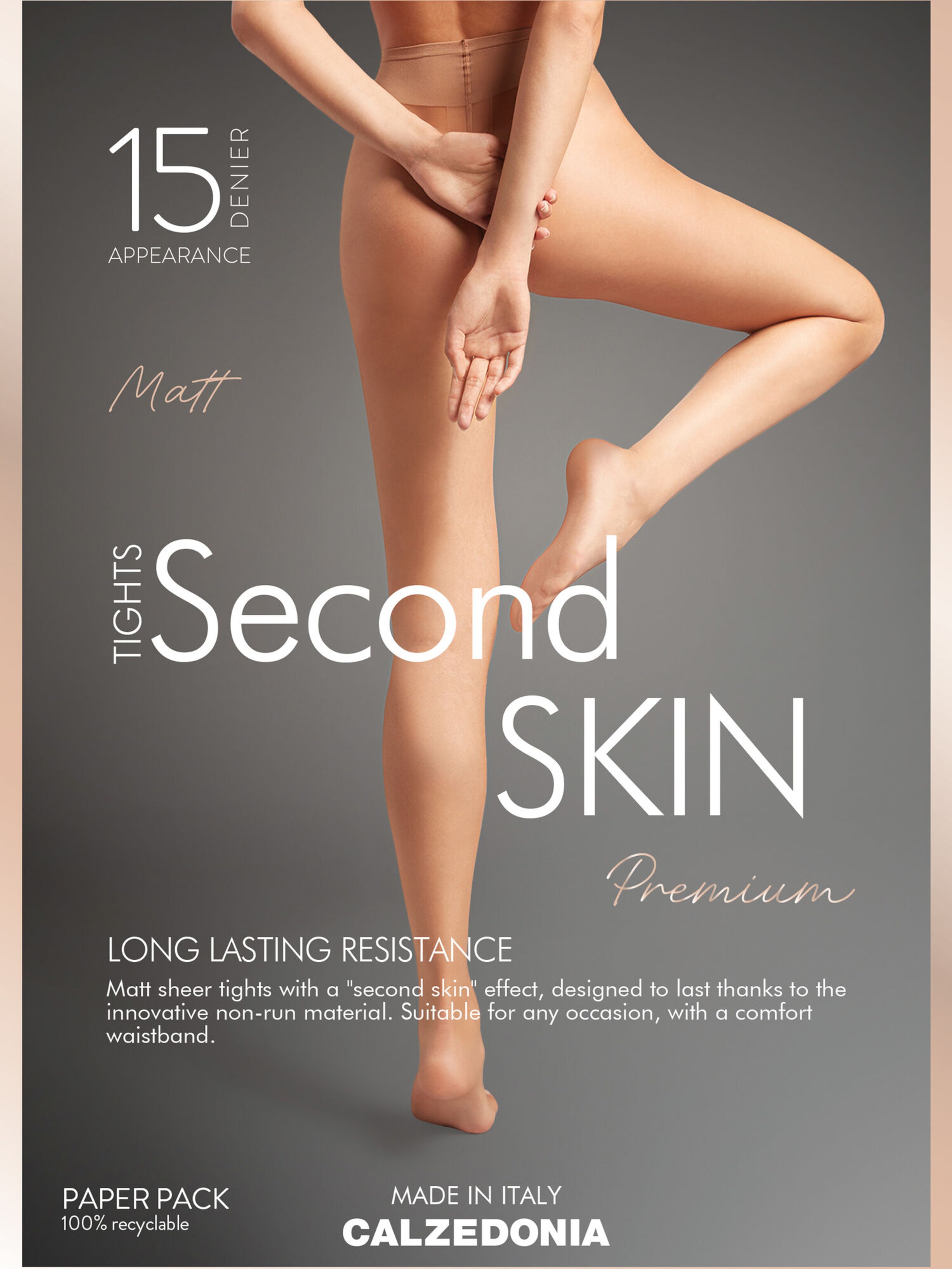 CALZEDONIA Strumpfhose 'Second Skin' in Braun