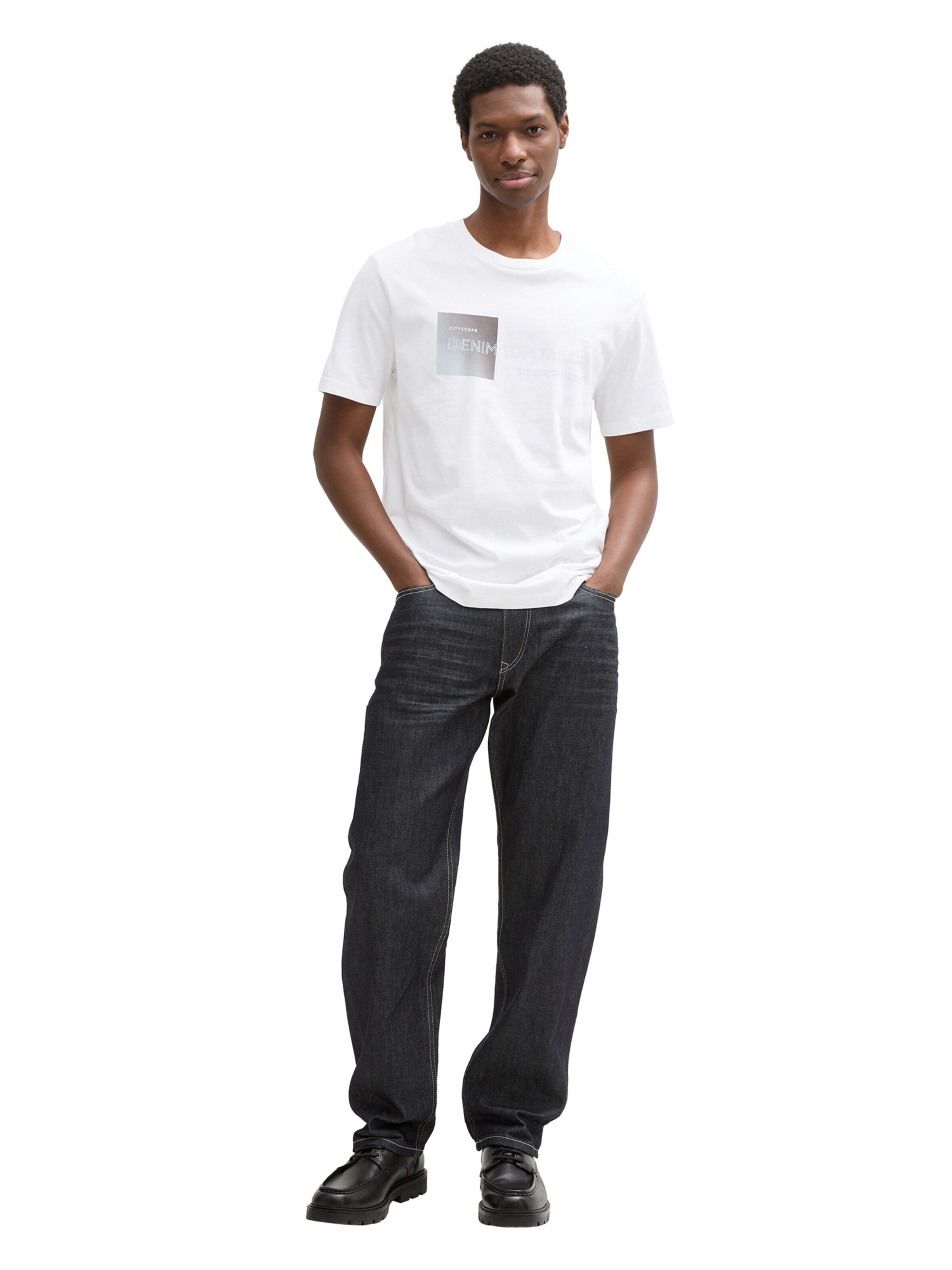 Tricou de la TOM TAILOR DENIM pe alb