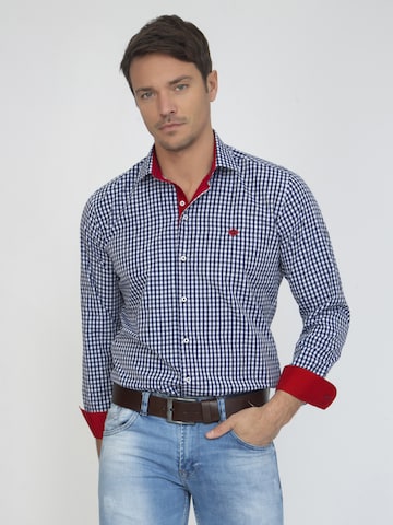 Sir Raymond Tailor Regular fit Button Up Shirt 'Poseidon' in Blue: front