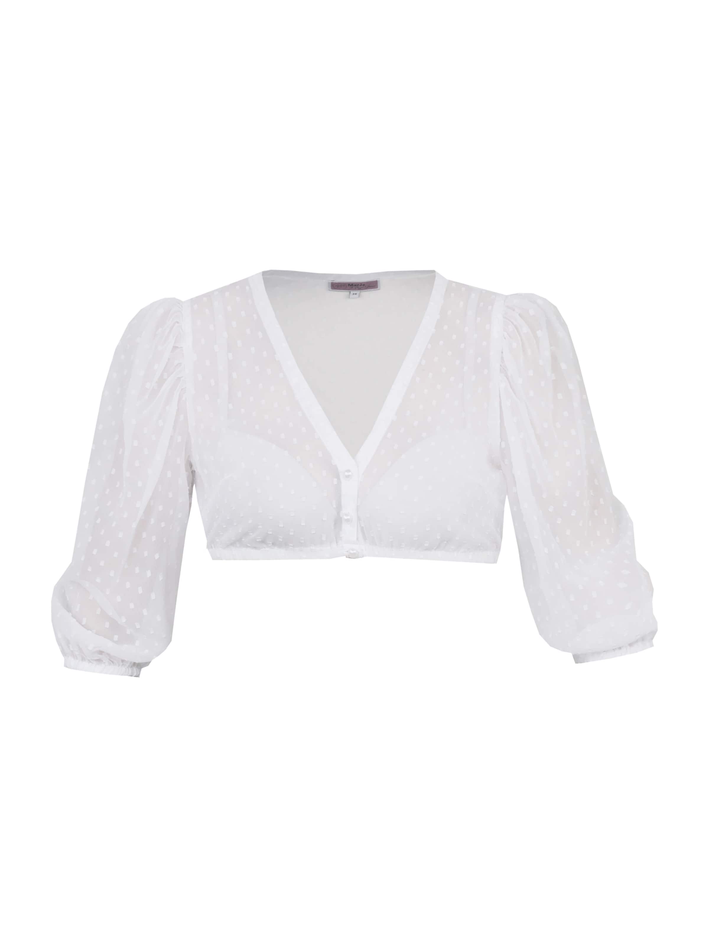 MARJO - Blusa tradicional 'Ahorntal' em branco: frente
