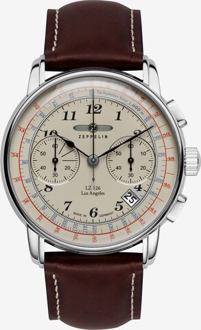 Zeppelin Analog Watch 'Los Angeles' in Brown: front