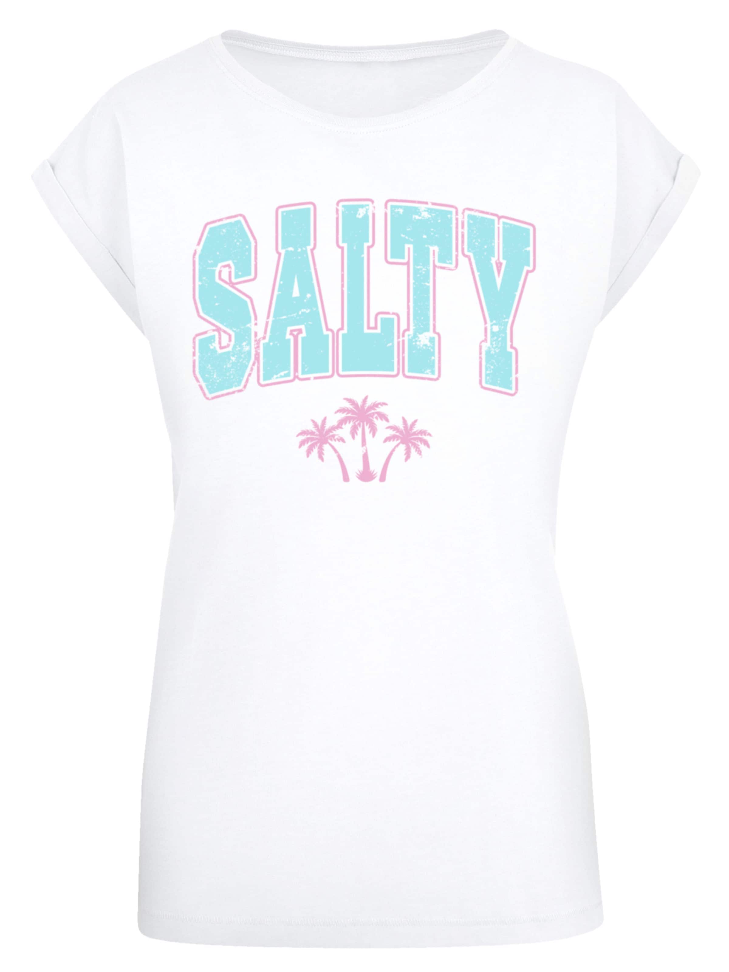F4NT4STIC Shirt 'Beach Summer Vacation Salty' in Wit: voorkant
