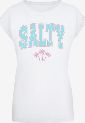 F4NT4STIC Shirt 'Beach Summer Vacation Salty' in Wit: voorkant