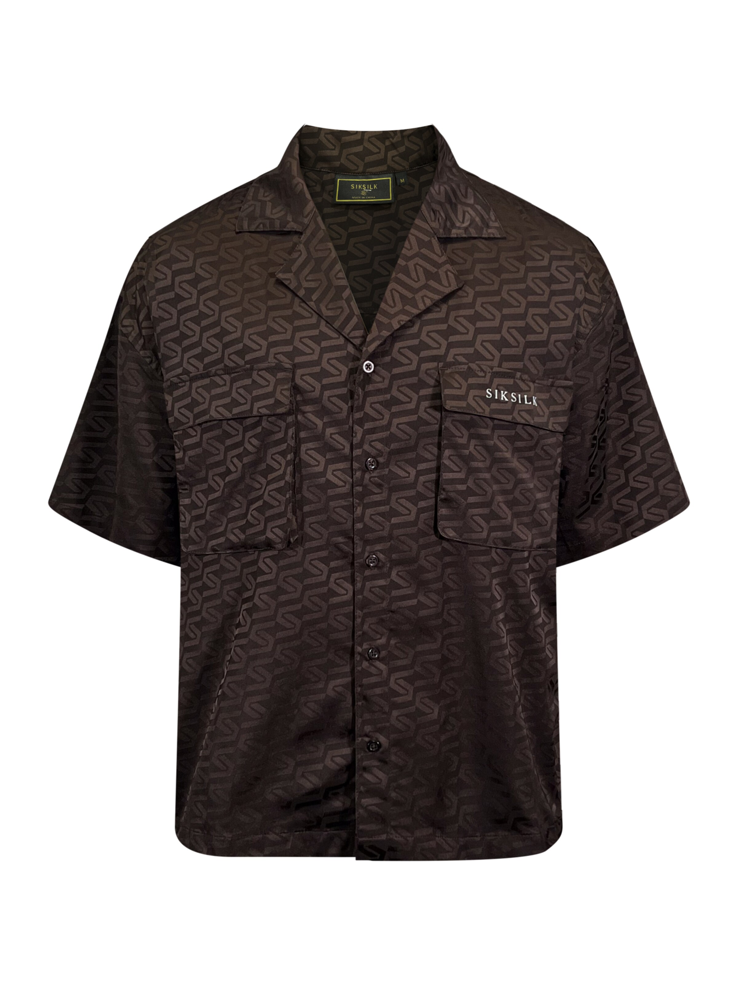 SikSilk Regular Fit Hemd in Braun: Vorderseite