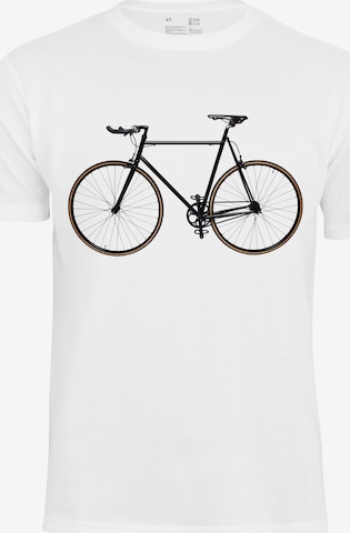 Cotton Prime Shirt 'Bike - Fahrrad' in White: front