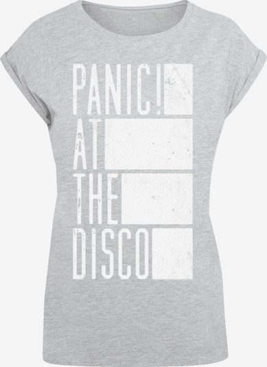 F4NT4STIC T-shirt 'Panic At The Disco Block' en gris chiné / blanc, Vue avec produit