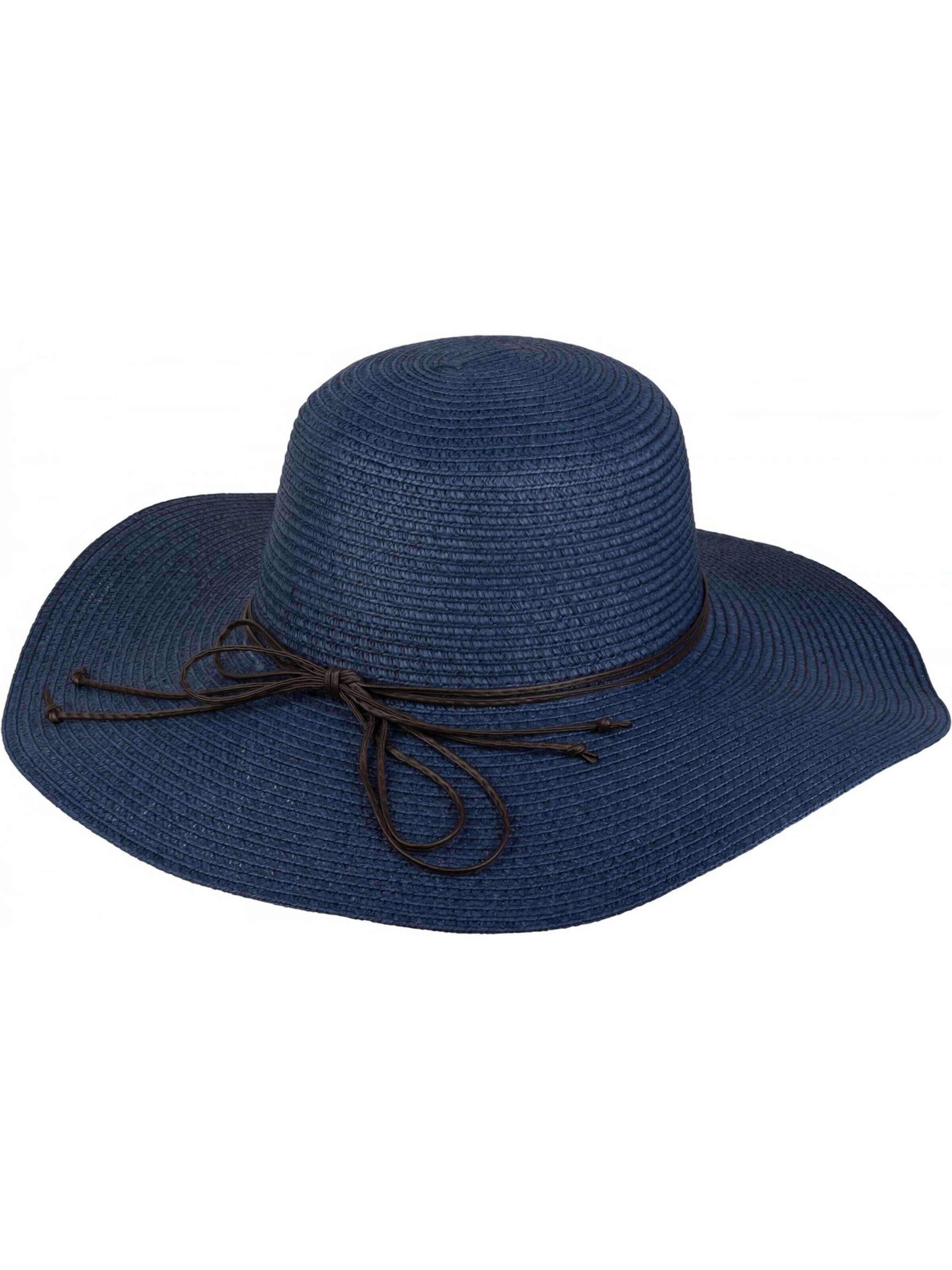 styleBREAKER Hut 'Floppy Sonnenhut mit schmalem Zierband und Schleife'‌‌‌‌ in Blau: Vorderseite