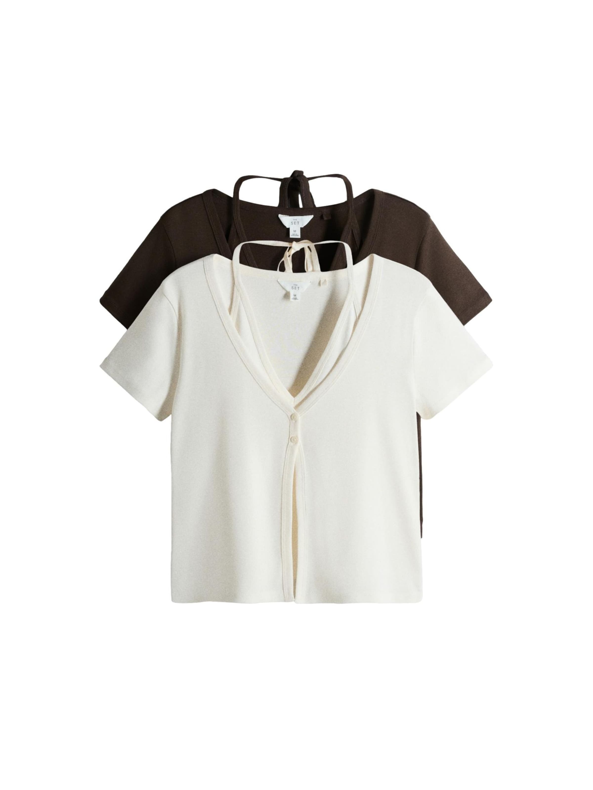 T-shirt The Set en beige : devant
