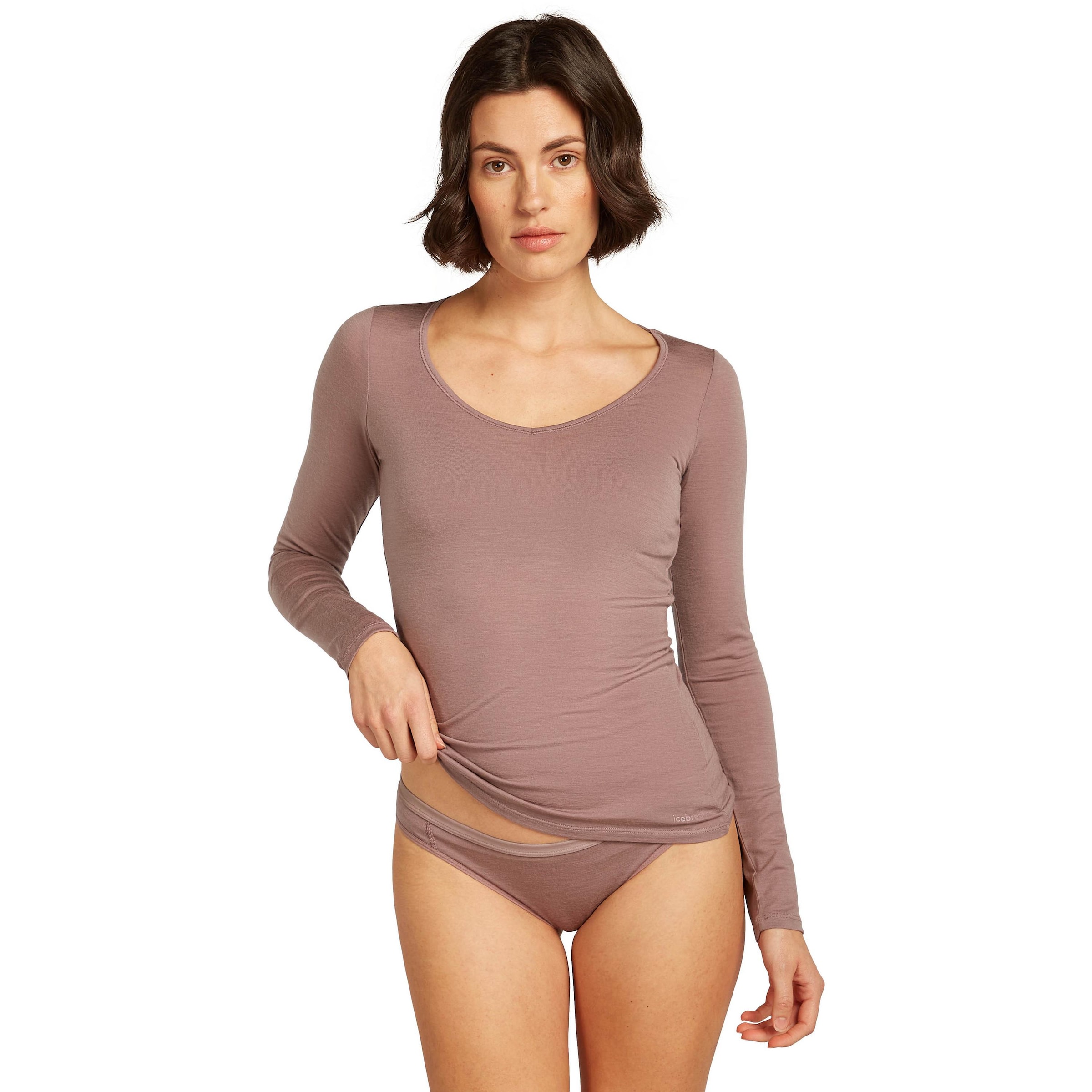 ICEBREAKER Base Layer 'Siren' in Brown: front