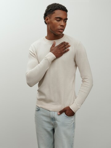 DAN FOX APPAREL Свитер 'Essential' в Белый: спереди