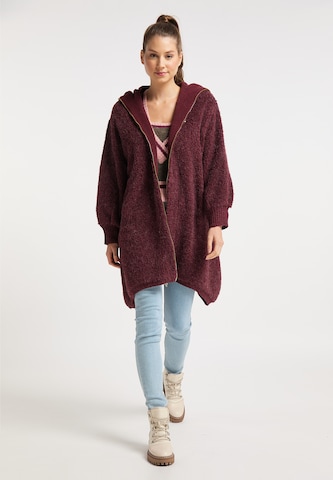 Cappotto in maglia di taddy in rosso