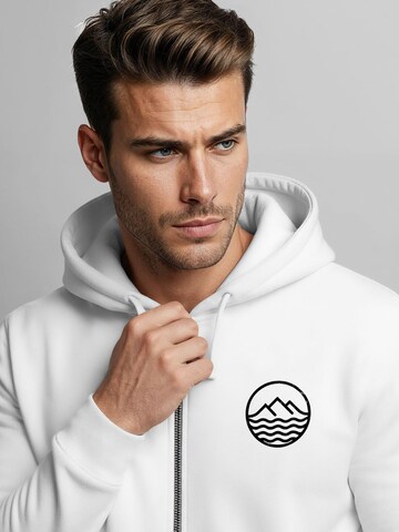 Neverless Zip-Up Hoodie 'Mountain' in White