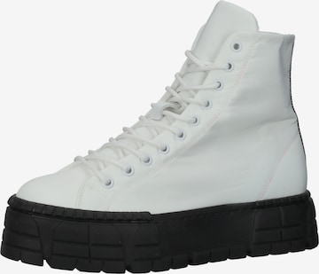 STEVE MADDEN Lace-Up Ankle Boots in White: front