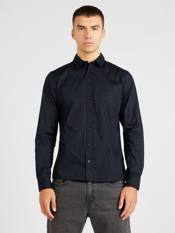 BLEND Regular fit Button Up Shirt in Black: front