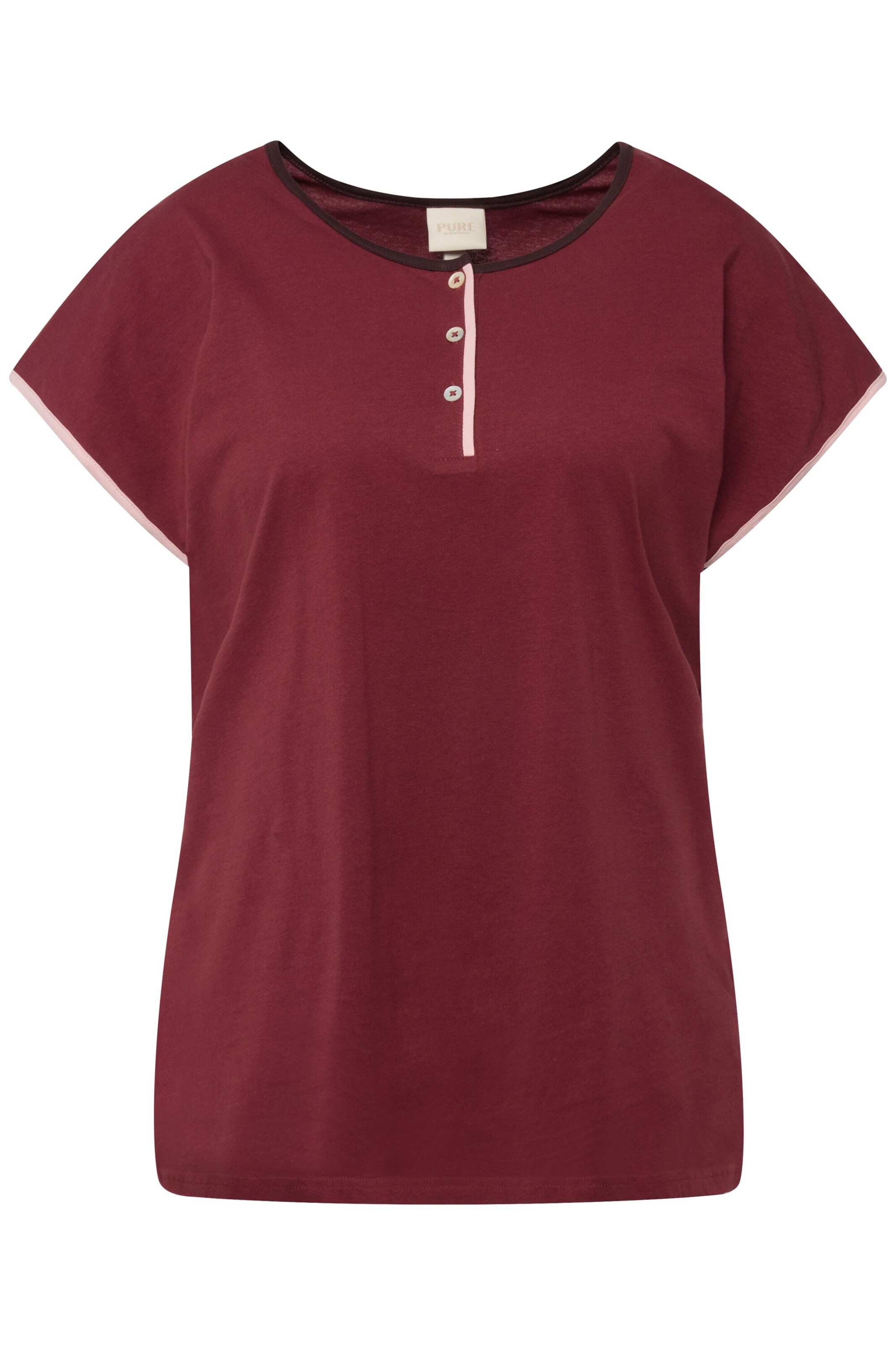 Ulla Popken Slaapshirt in Rood: voorkant