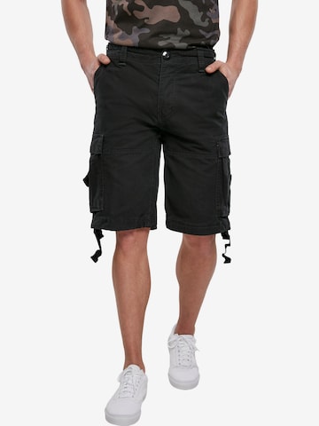 Brandit Regular Cargo trousers in Black: front