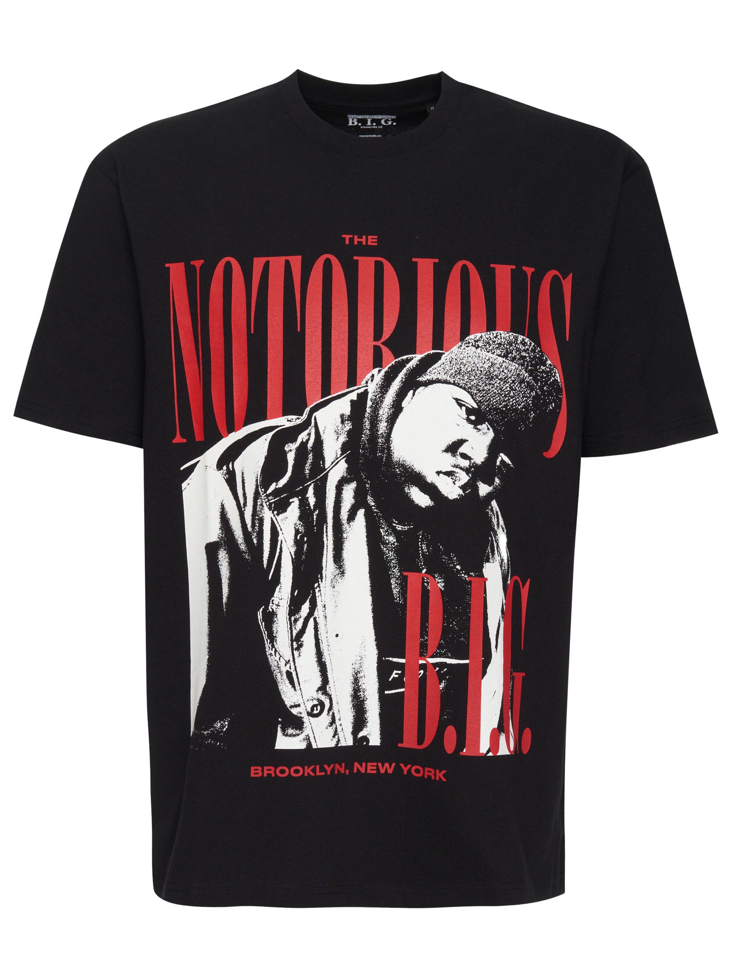 Recovered Shirt 'The Notorious B.I.G  Red Script' in Black: front