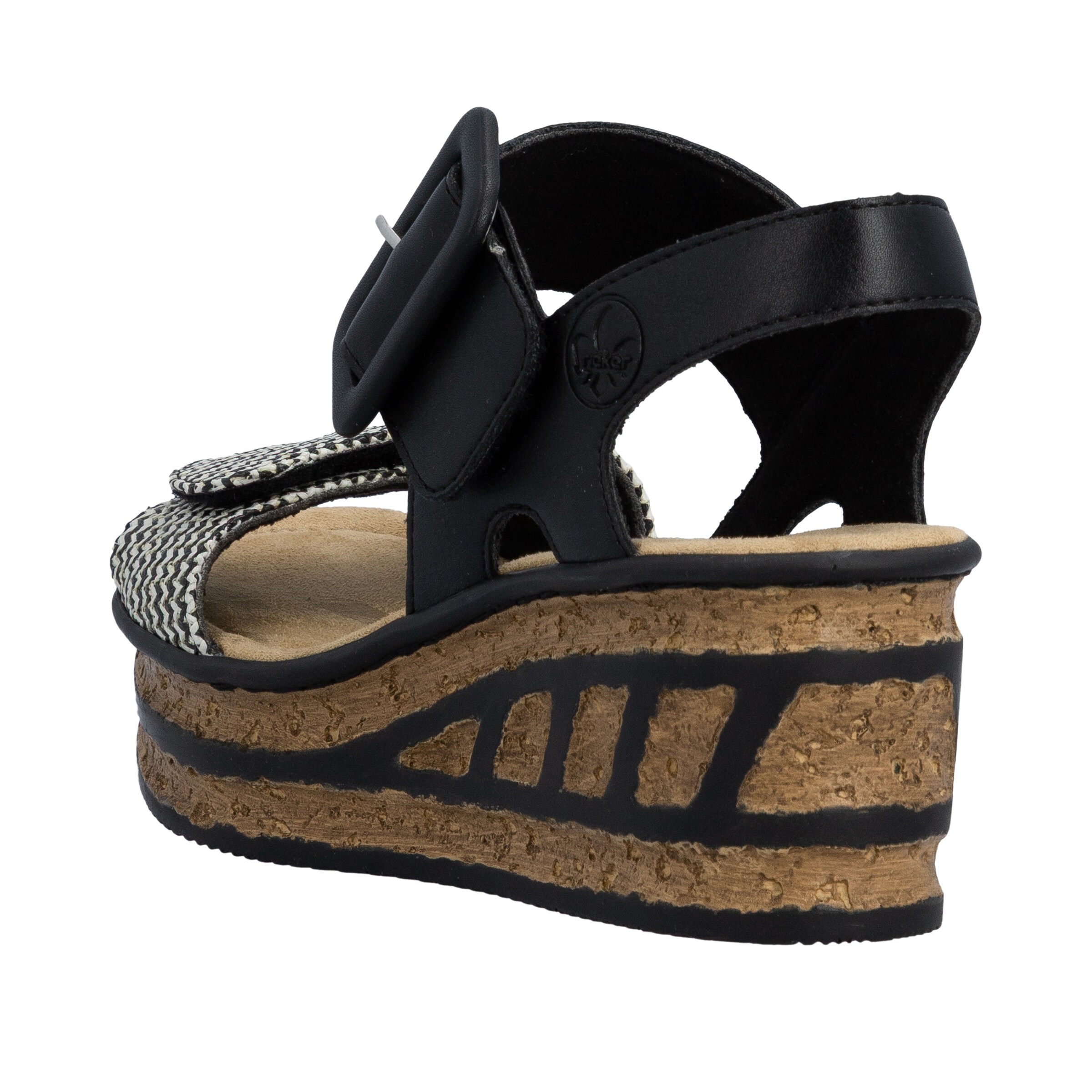 Sandales à lanières '68172' Rieker en noir