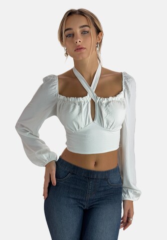 Chemisier Elara en blanc : devant