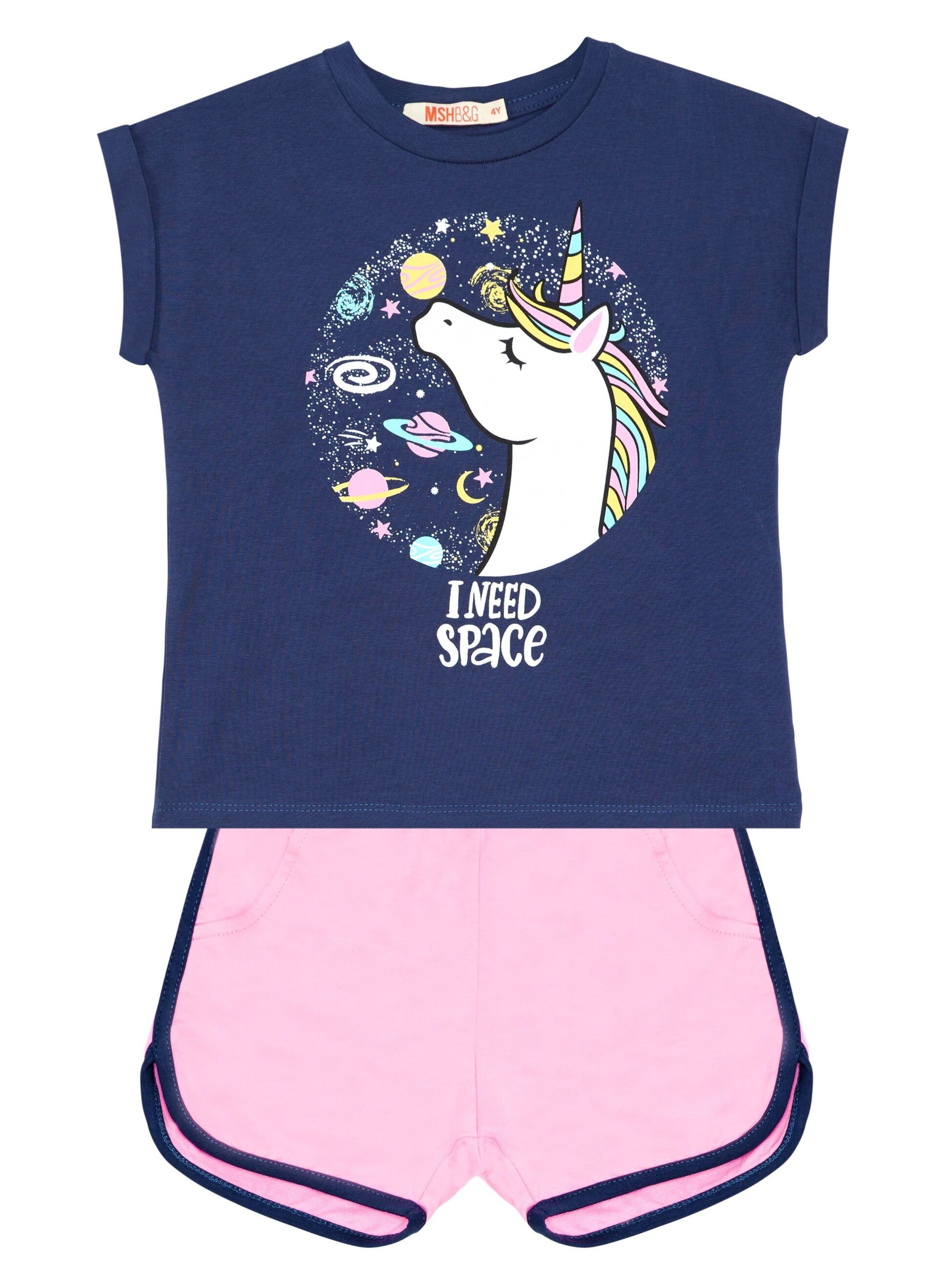 Set 'Unicorn Space' Denokids en bleu : devant