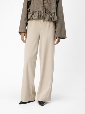 OBJECT - Pierna ancha Pantalón 'Lisa' en beige: frente
