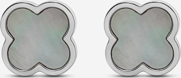 Pure Schmuck Earrings 'Clover Perlmutt' in Silver: front