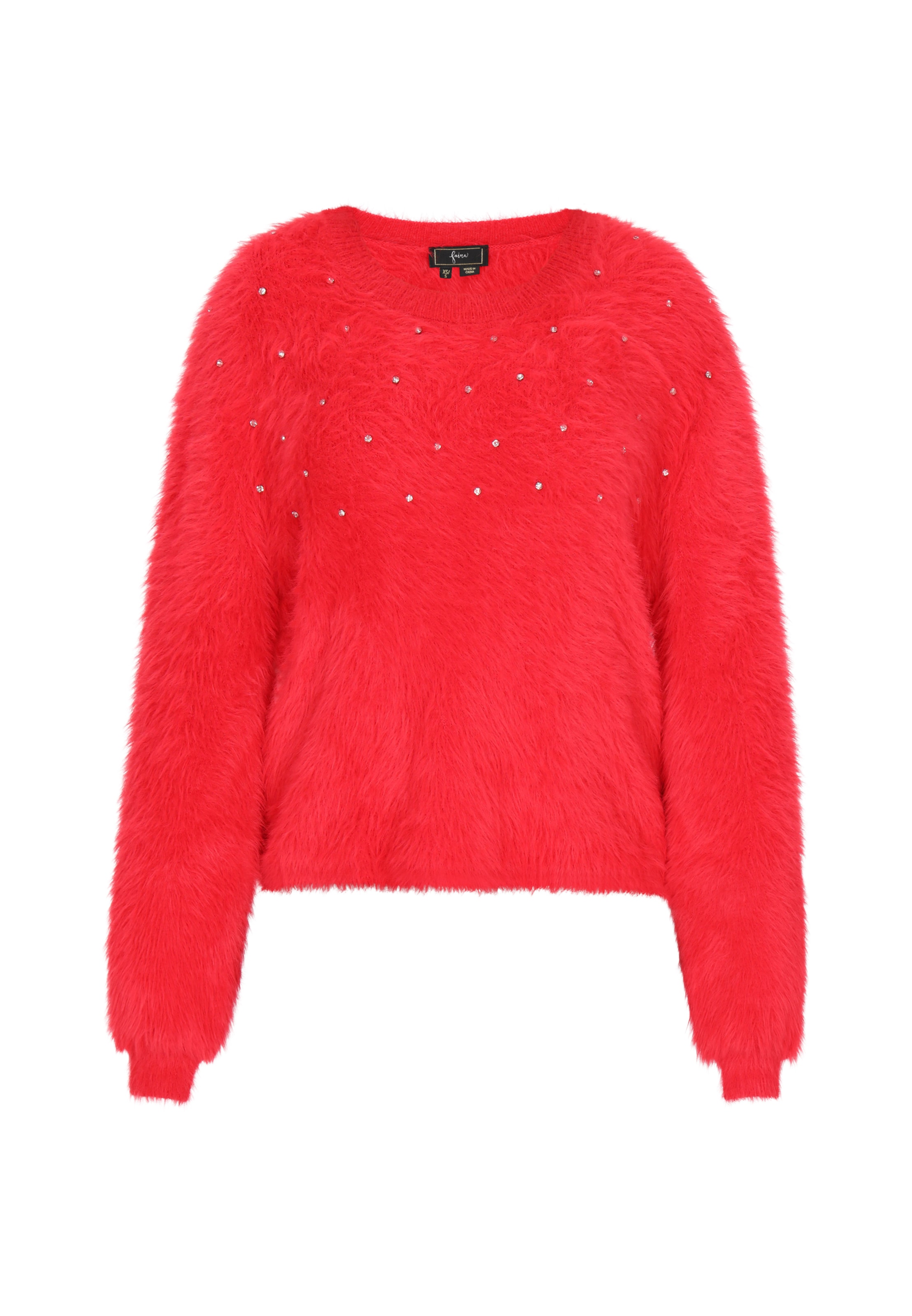 Pulover 'Fashion Look' de la faina pe roșu: față