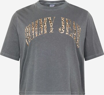 T-shirt Tommy Jeans Curve en gris : devant