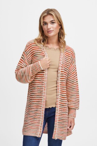Fransa Knit Cardigan 'Lea' in Red: front