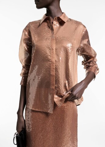 MANGO Blouse 'Cristal' in Brown