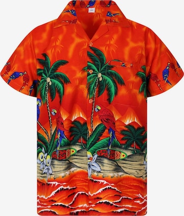 King Kameha T-shirt 'Parrot' i orange: framsida