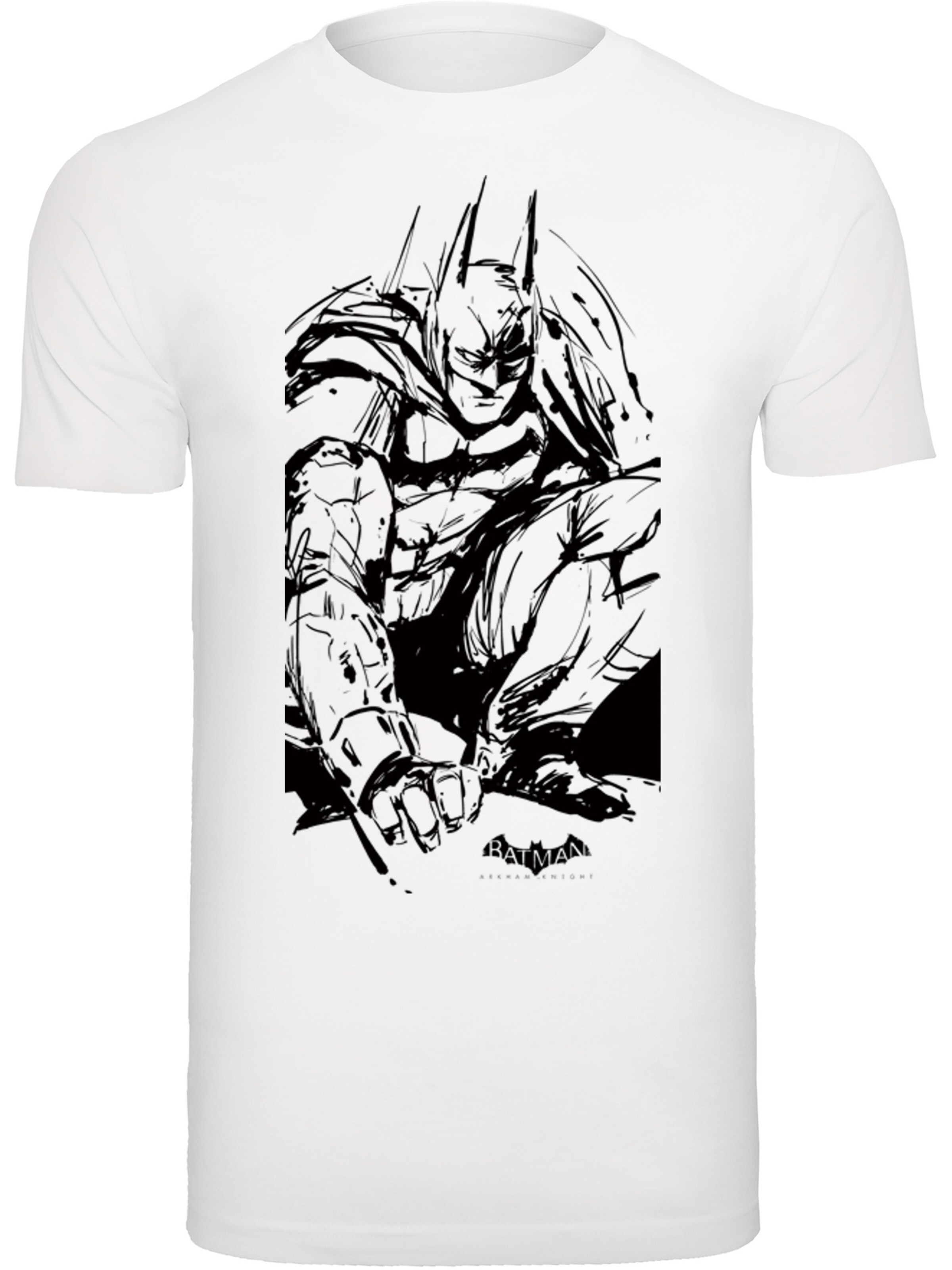 T-Shirt 'DC Comics Batman Arkham Knight Sketch' F4NT4STIC en blanc : devant