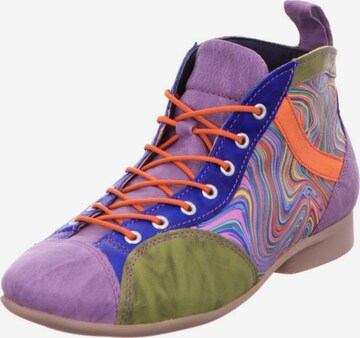 THINK! Lace-Up Ankle Boots in Purple: front