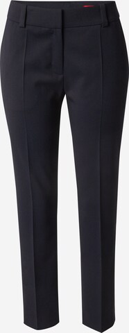 HUGO Regular Trousers with creases 'Hetana' in Blue: front