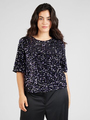 PIECES Curve Blouse 'KAM' in Zwart: voorkant