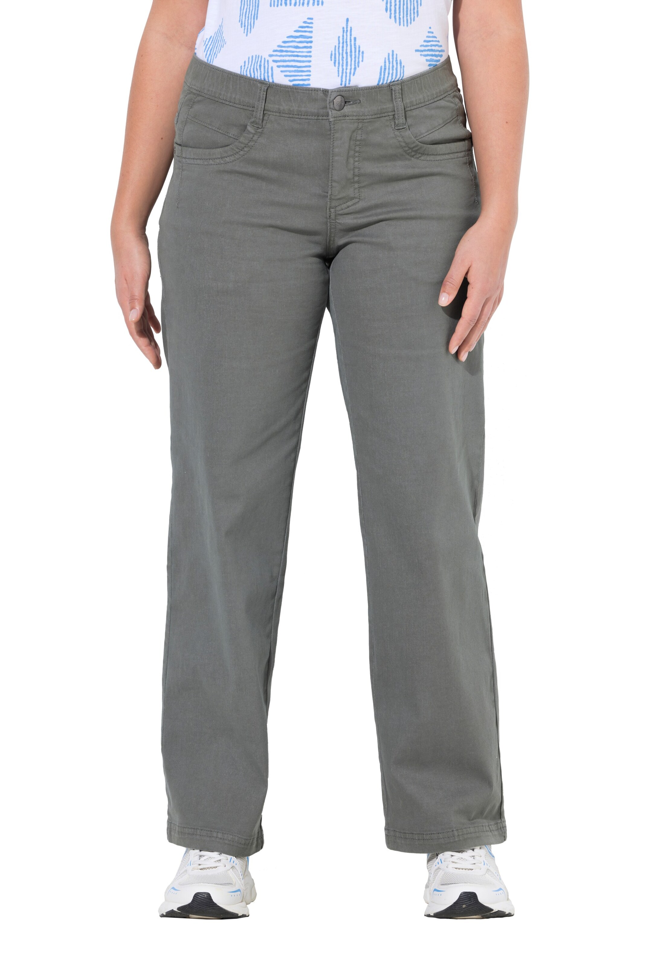 LAURASØN Wide leg Trousers in Grey: front