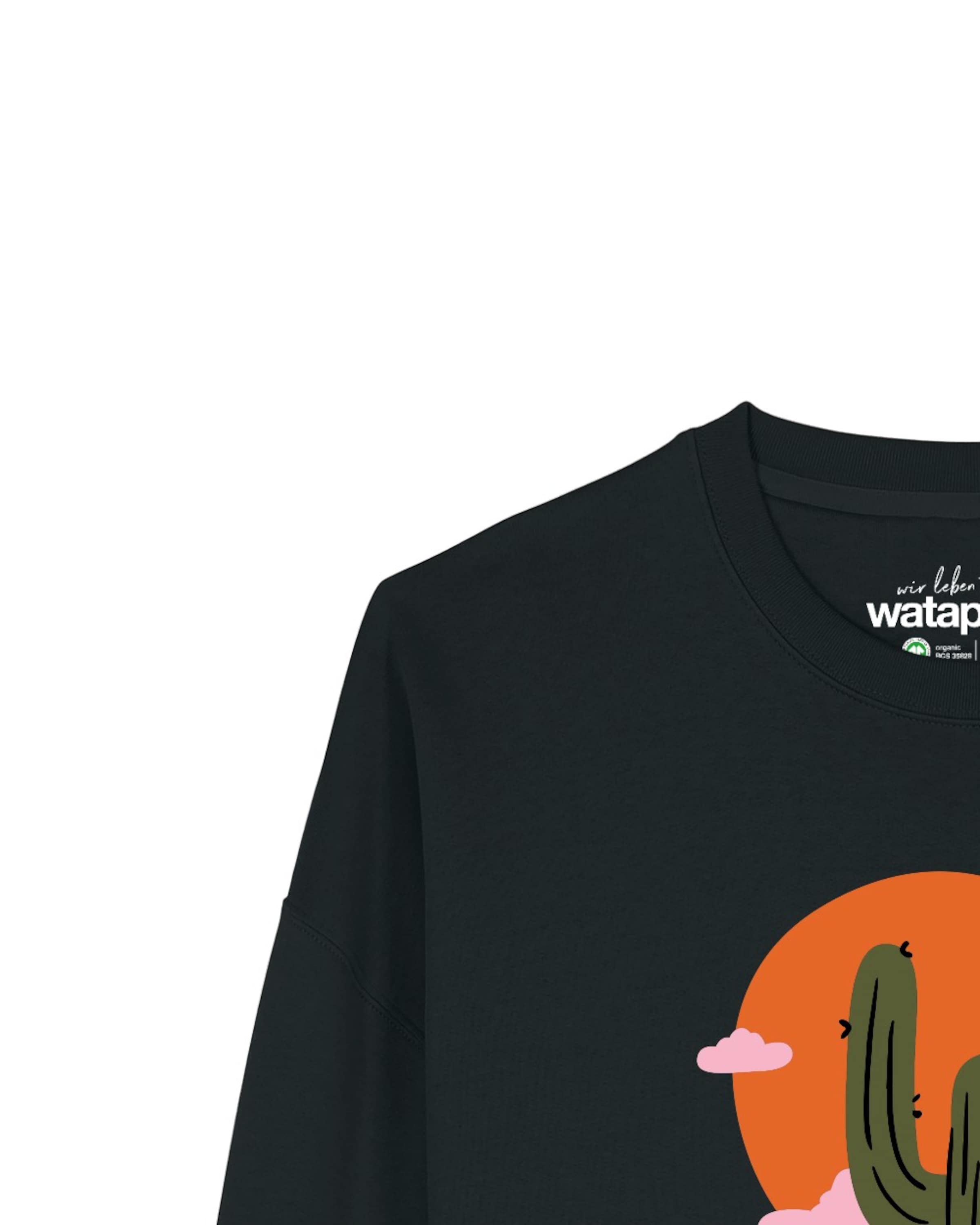 Watapparel Sweatshirt ' Kaktus im Sonnenuntergang ' in Black