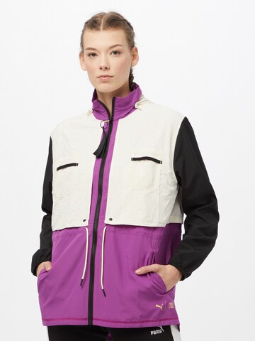 PUMA - Chaqueta deportiva en lila: frente