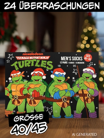 Teenage Mutant Ninja Turtles Socken 'Adventskalender mit 12 Paar'‌‌‌‌‌‌‌‌‌ in Mischfarben