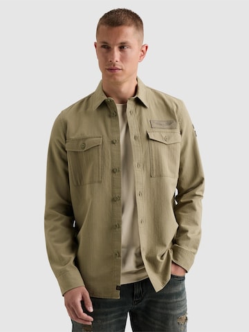 PME Legend Overhemd 'Shirt in 100% cotton with chest pockets and badge' in Groen: voorkant