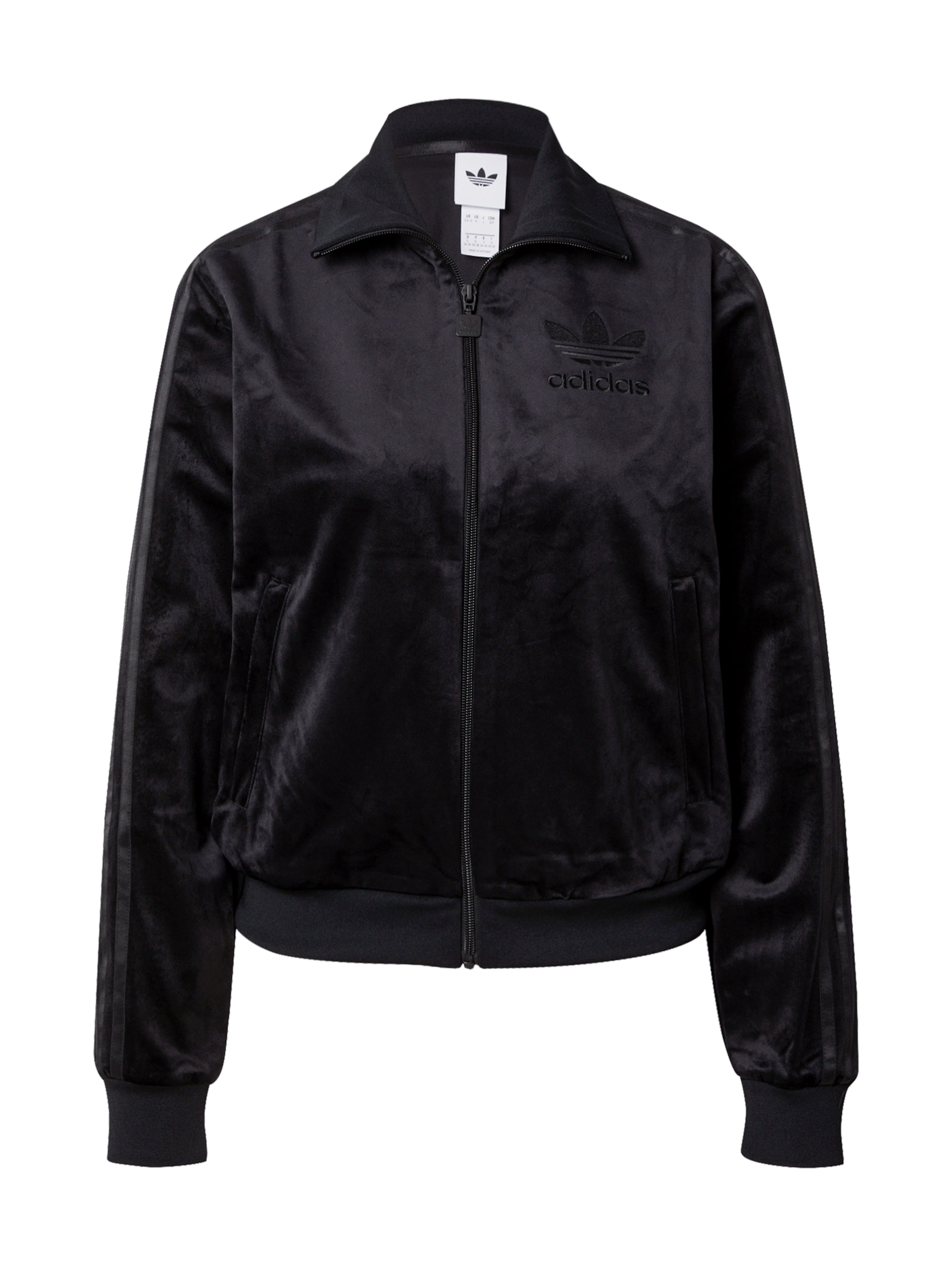 ADIDAS ORIGINALS - Casaco em moletão em preto: frente