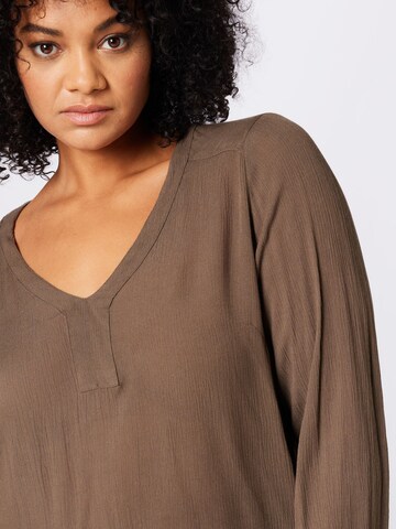 KAFFE CURVE Bluse 'Ami' in Braun