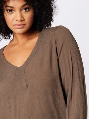 KAFFE CURVE Blouse 'Ami' in Brown