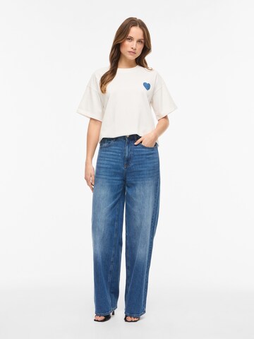 VILA Tričko 'VIMONIE HEART' – bílá