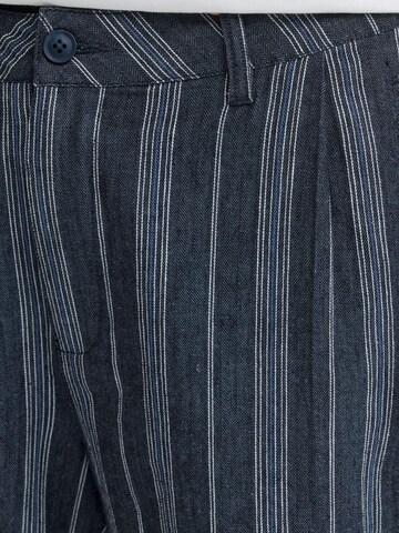 BLEND - Loosefit Pantalón chino ' BHMaddox Linen Mix Striped ' en azul